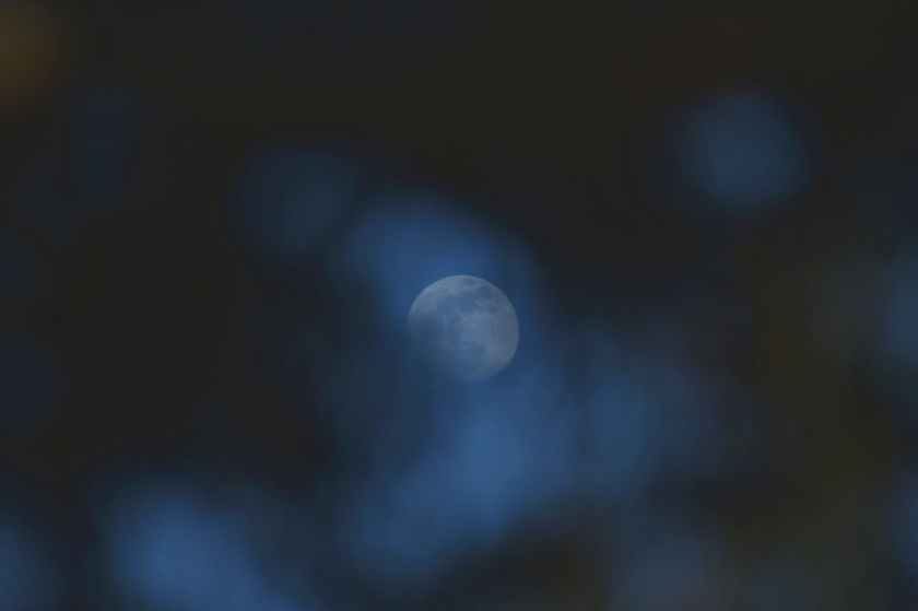 photo of full moon during night time