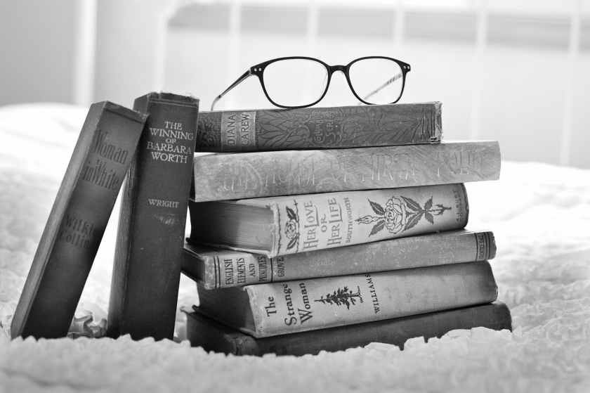 books stack old antique